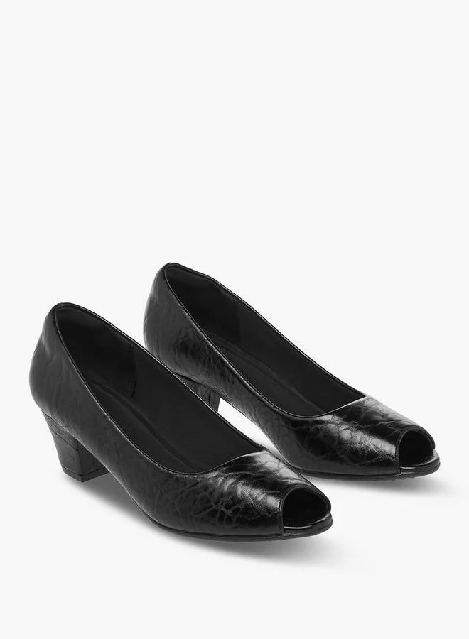 لو كونفورت Women Textured Slip-On Block Heel Shoes