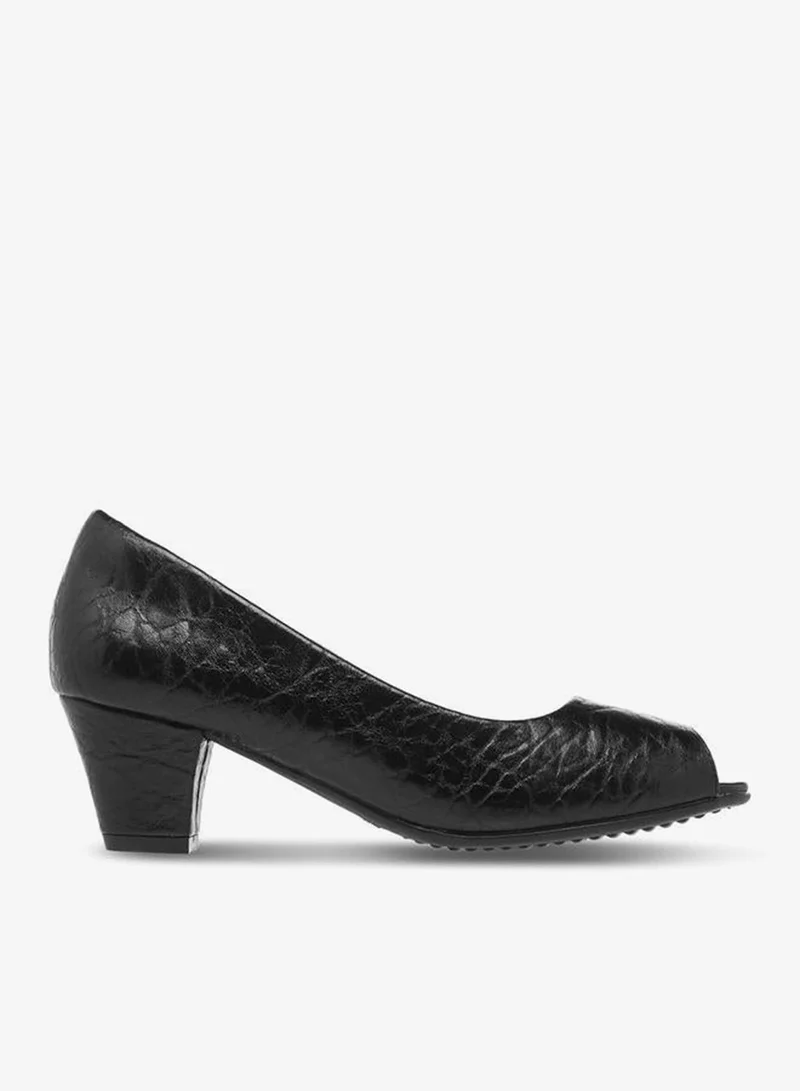 لو كونفورت Women Textured Slip-On Block Heel Shoes