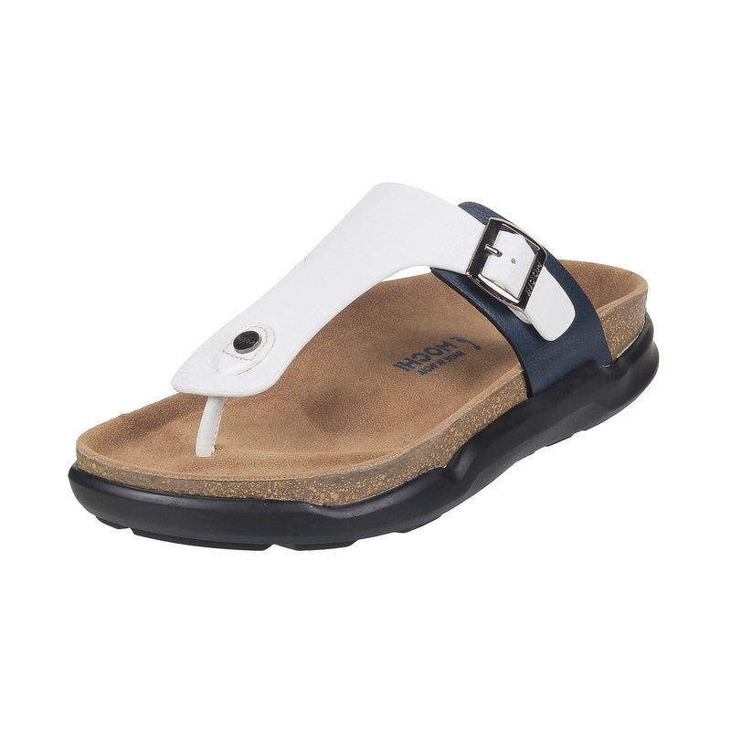 Mochi Men White/Blue Synthetic Leather Thong Chappal UK/7 EU/41 (16-753) - Image 5
