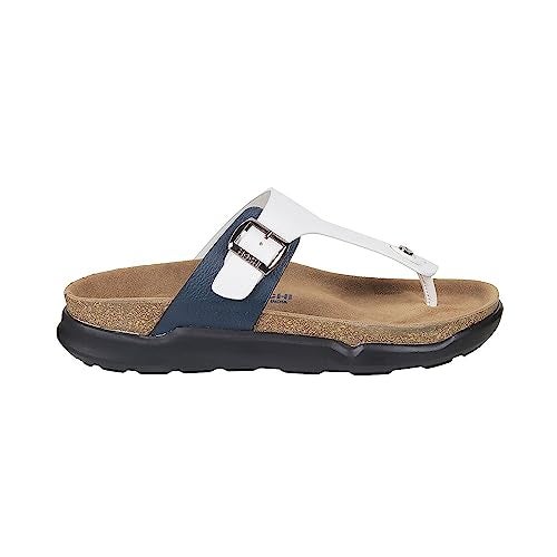 Mochi Men White/Blue Synthetic Leather Thong Chappal UK/7 EU/41 (16-753) - Image 3