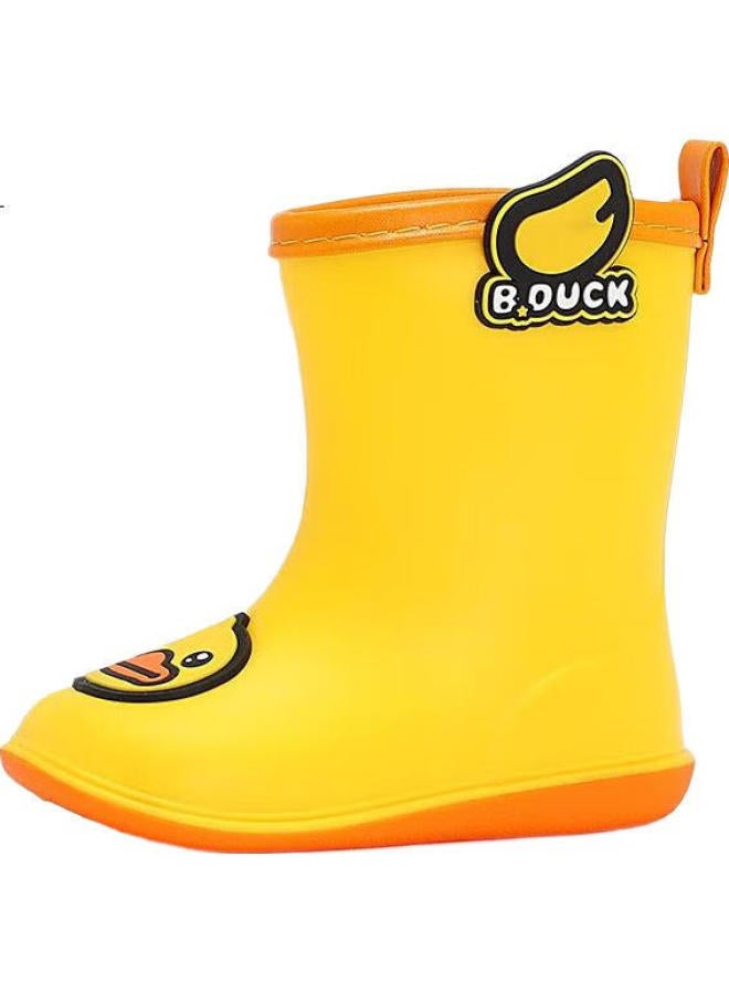 B.duck Children'S Rain Boots, Fashionable Waterproof Shoes For Boys And Girls, Baby Water Shoes, Elementary School Students, 5953 Yellow, Size 30 - Image 1