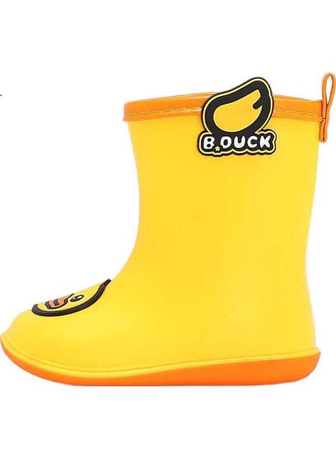 B.duck Children'S Rain Boots, Fashionable Waterproof Shoes For Boys And Girls, Baby Water Shoes, Elementary School Students, 5953 Yellow, Size 30 - Image 2