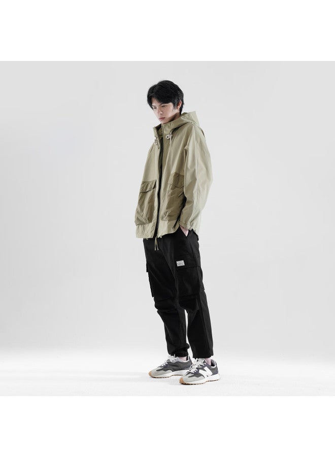 Markless Men's Autumn Winter Pure Cotton Casual Loose Fit Cargo Pants With Large Pockets 4836 Starry Black S - Image 2