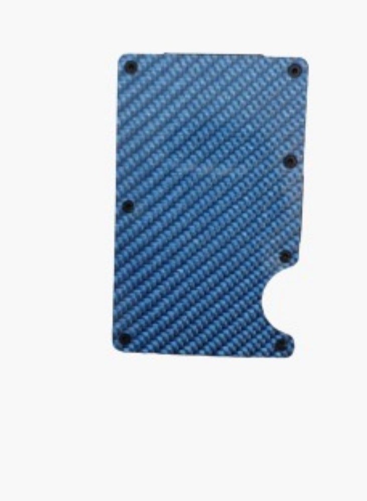 Minimalist Carbon Fiber RFID Blocking Wallet with Money Clip - Blue - Image 2