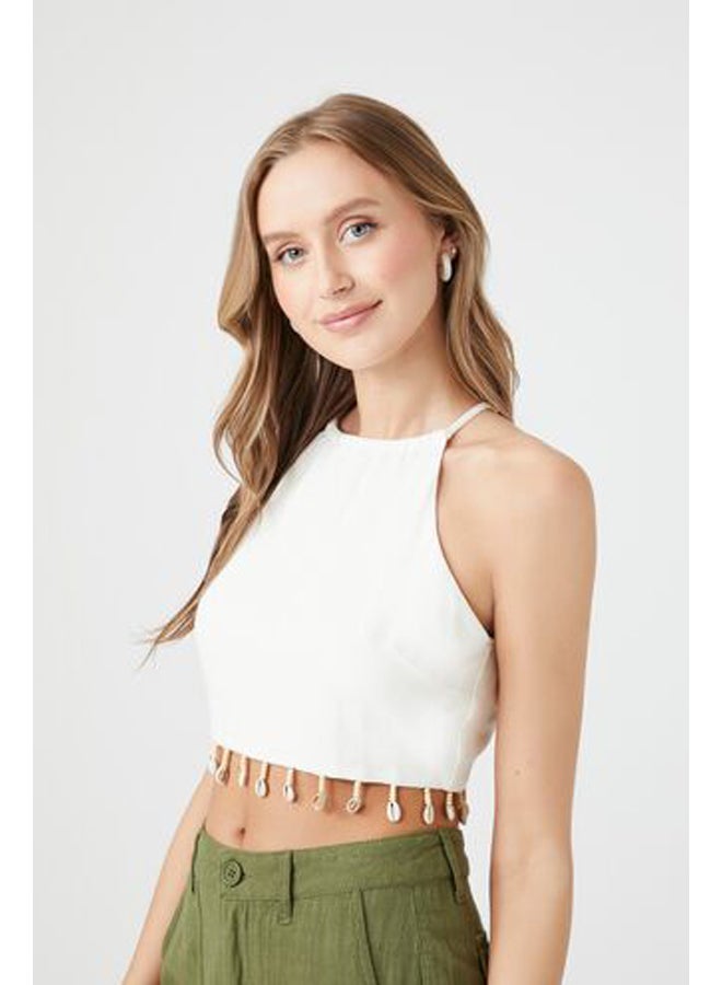 FOREVER 21 Seashell-Fringe Cropped Cami - Image 2