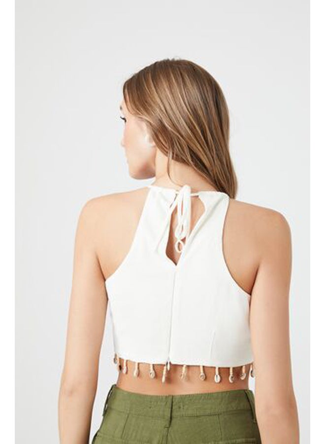 FOREVER 21 Seashell-Fringe Cropped Cami - Image 3
