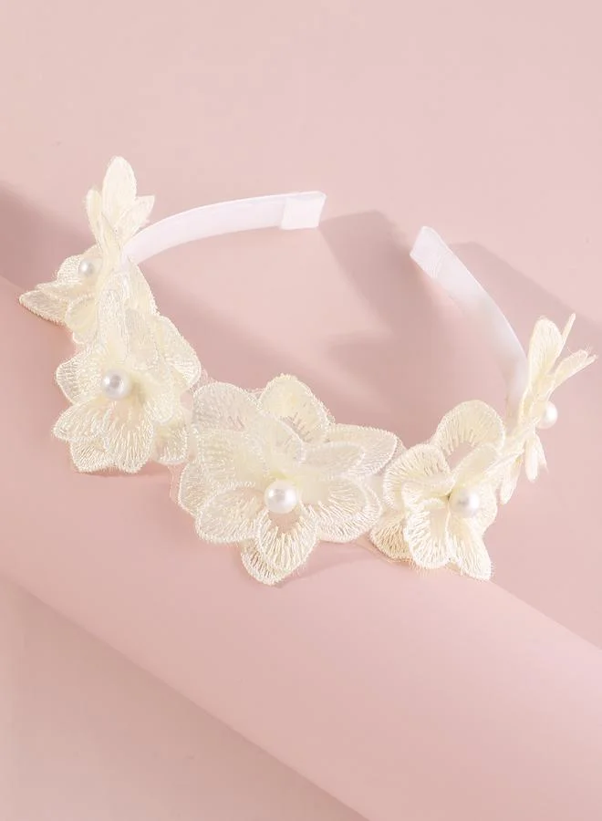 Take Two Take Two Cream Floral Pearl Headband