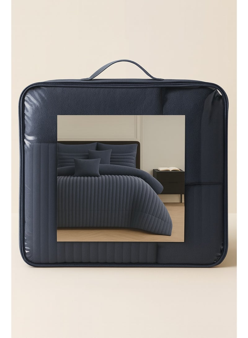 Ming Li Luxury Winter Fur Comforter Set – 8-Piece Double/King Size 230×250 cm, Soft & Elegant Geometric Design - Image 5