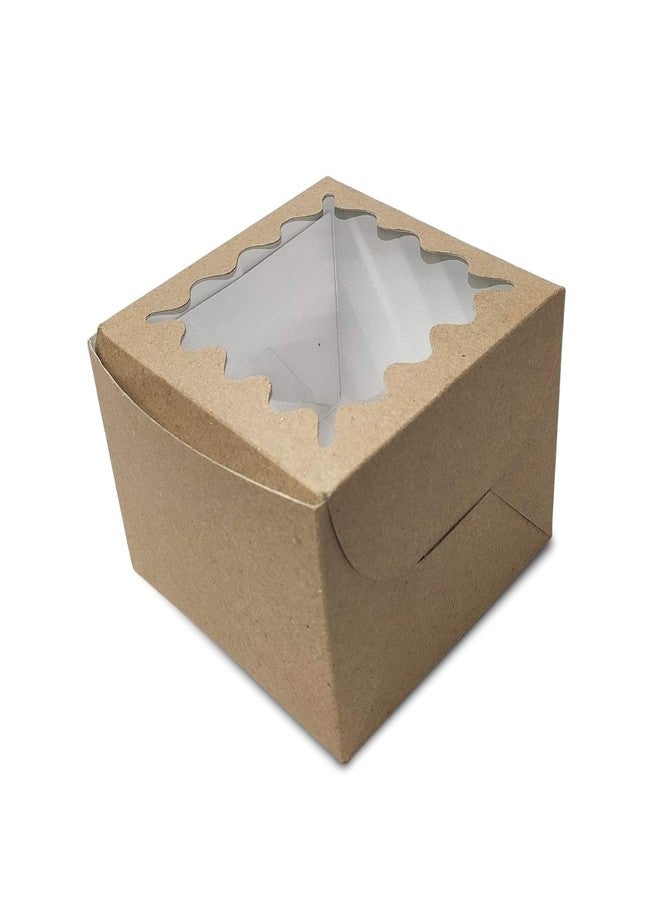 Intactmedia Food Grade Kraft Cake Box with Window, 360gsm Premium Brown Bakery Box for Cakes, Cupcakes & Brownies - Sturdy Auto-Popup Gift Box - Pack of 20 - Image 4