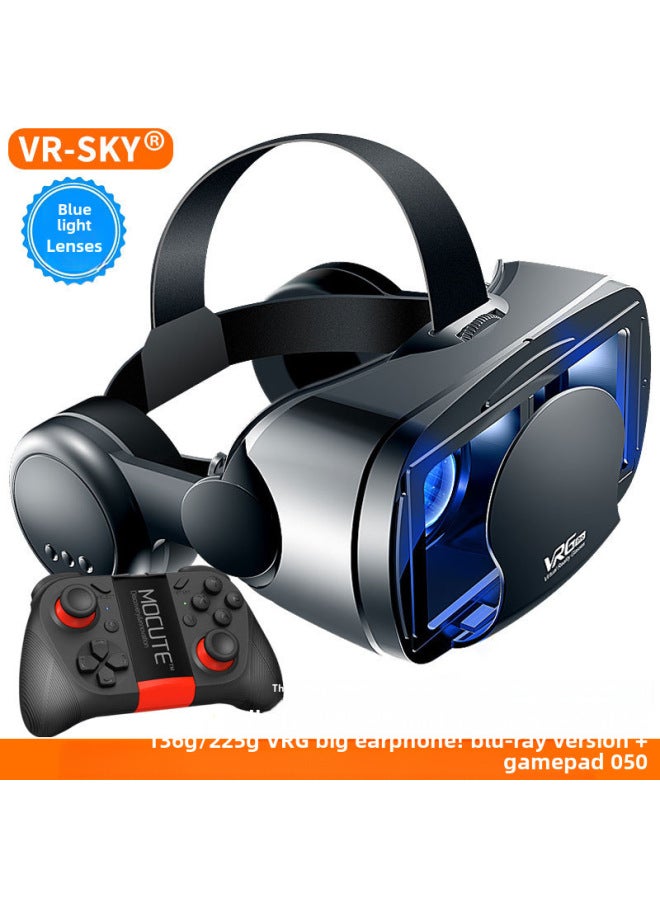 Blue Light Protection VR Glasses VRGPro Large Earphone Mobile Phone Virtual Reality Helmet 3D VR Eye Protection Headset-Color:Large Headset Blu-ray Edition (English) Gamepad 050 - Image 1