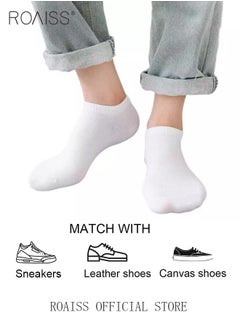 roaiss 5 Pairs of Unisex Disposable Socks Pure Color Cotton Polyester Portable Compression Travel Socks Stretchy Soft Skin-Friendly Breathable Comfortable Ankle Socks  - Image 4