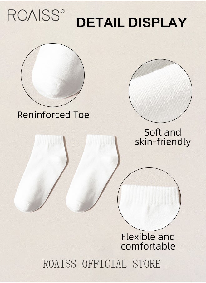 roaiss 5 Pairs of Unisex Disposable Socks Pure Color Cotton Polyester Portable Compression Travel Socks Stretchy Soft Skin-Friendly Breathable Comfortable Ankle Socks  - Image 5
