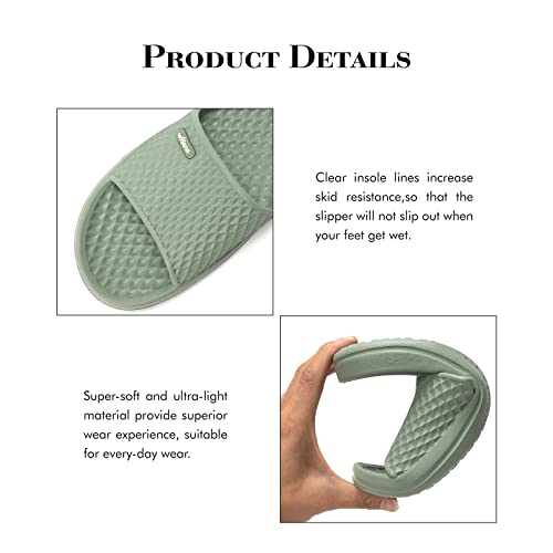 FUNKYMONKEY Mens Bathroom Shower Slippers Indoor Home Beach Non Slip Sandal (10 M US, Aqua Green) - Image 5