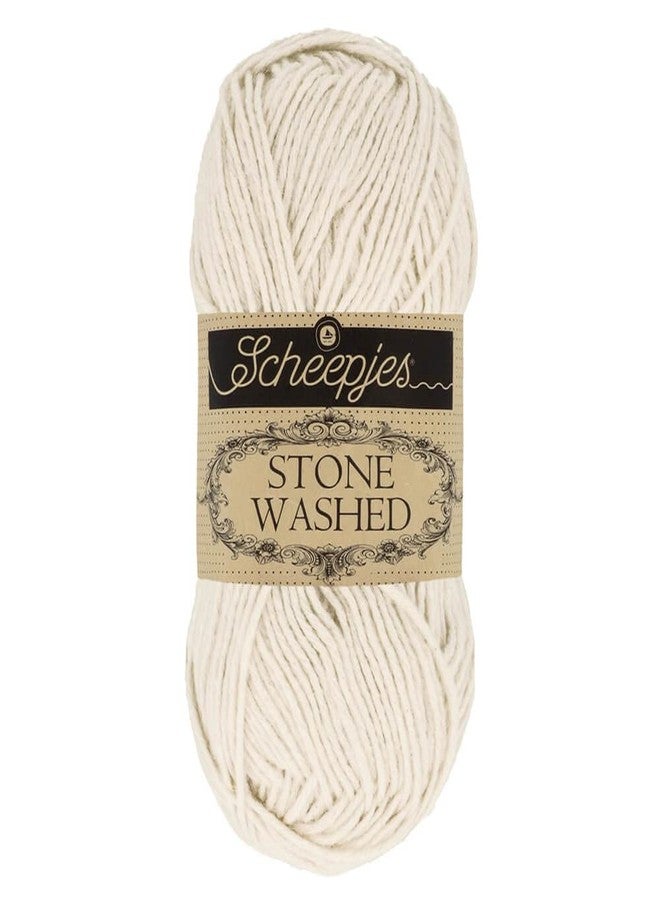 Scheepjes Stone Washed Yarn, 1 x 50 g - 801 Moon Stone, Cotton/Acrylic Blend, Soft Vintage Finish