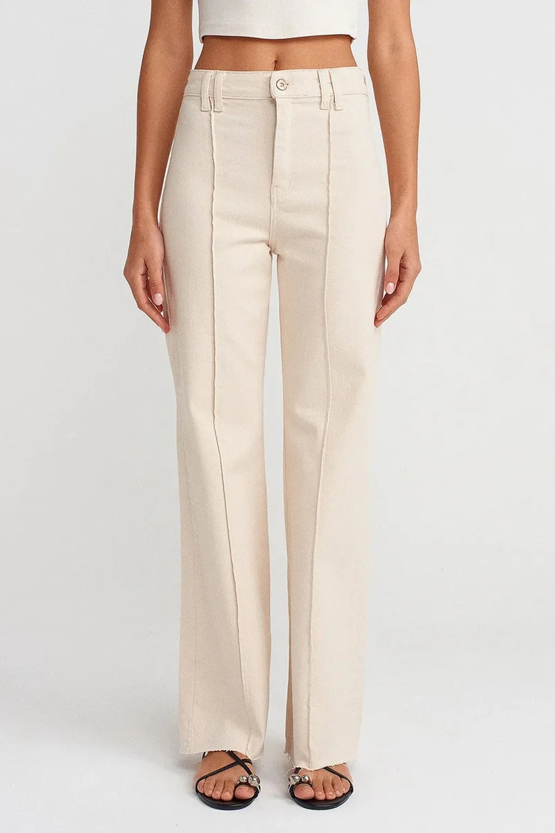 Dilvin DILVIN Women's High-waist Wide-leg Denim Trousers