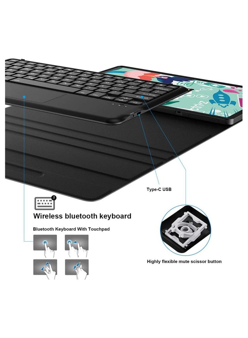 ELTRAZONE Galaxy Tab S7 FE Keyboard Case 12.9" 2021, Wireless Detachable Keyboard + Folio Smart PU Case Cover Auto Sleep/Wake Magnetic for Samsung - Image 4