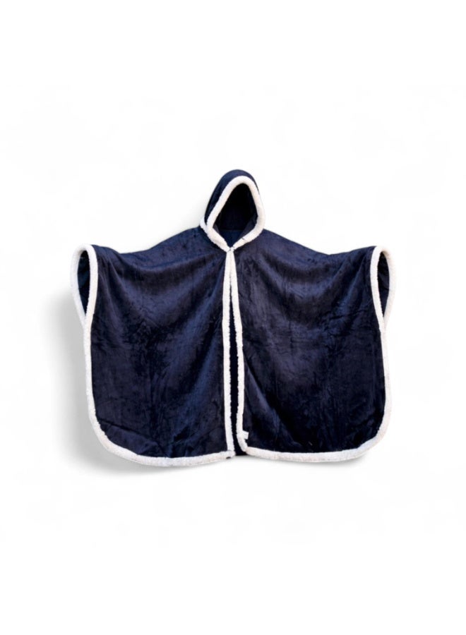 Luxurious soft and warm winter shawl blanket (dark blue) - Image 2