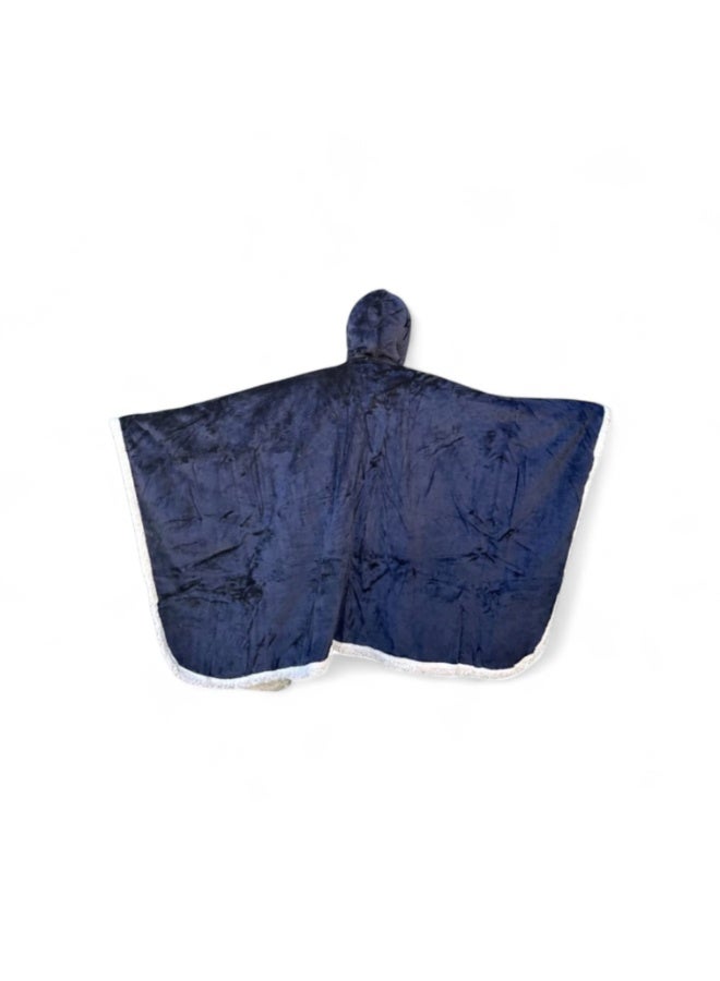Luxurious soft and warm winter shawl blanket (dark blue) - Image 3