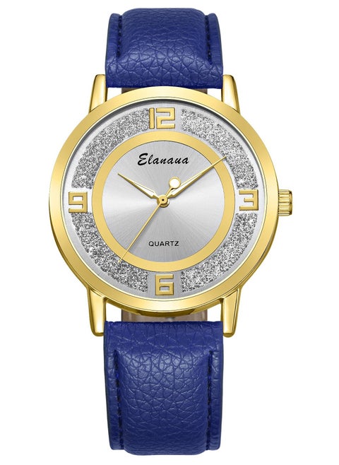 Leather analog watch for women