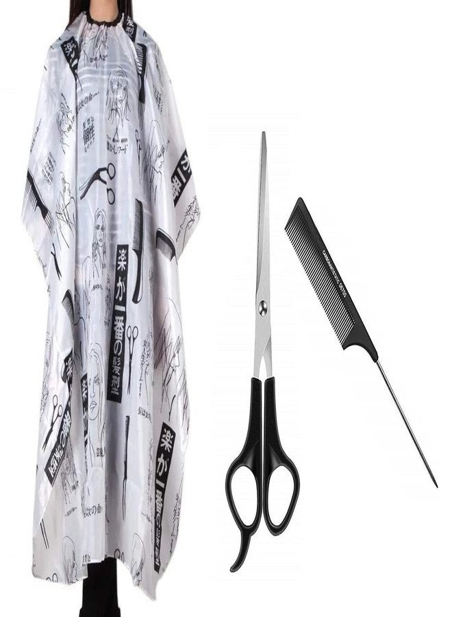 Utkarsh Combo Of White Hair Cutting sheet,Hair 06700 Comb And Hair Cutting Scissor - Image 1
