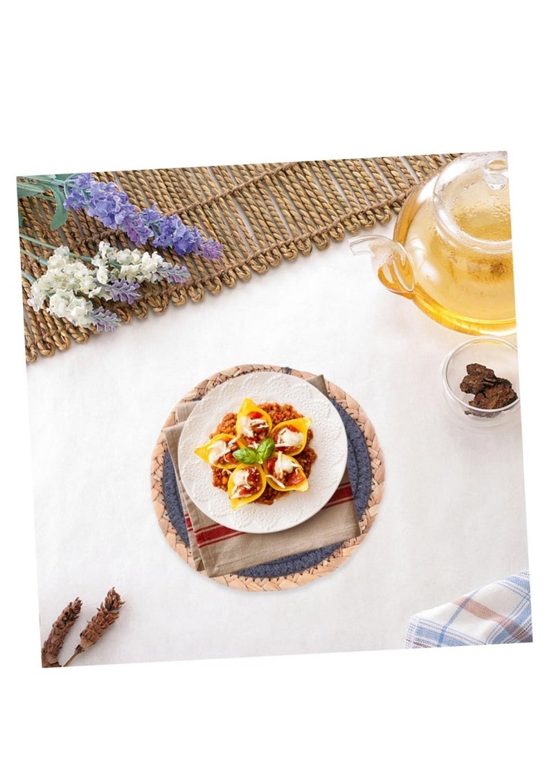 Captaintech 7 Inch Round Braided Placemats, Washable Heat Resistant Cotton Polyester Circle Place Mats for Kitchen Dining Table, Round Woven Placemats (4 Pcs) - Image 3