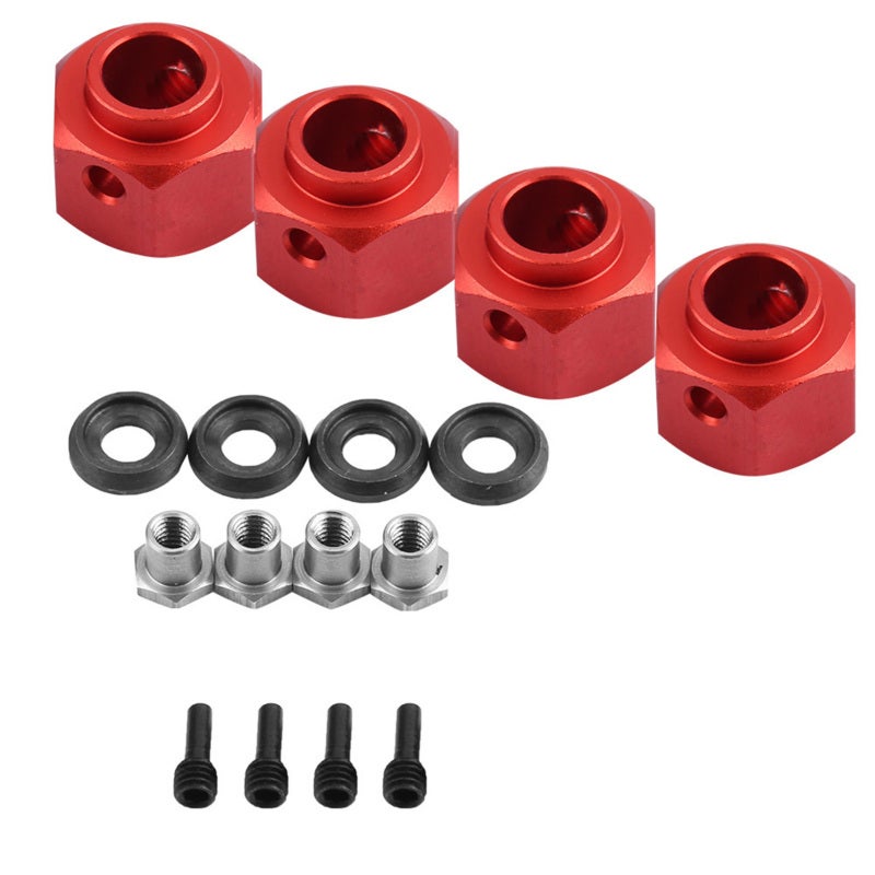 RC Car Wheel Spacers: Red 1/10 Size - Stability Boosting Wheel Widening Adapters for Off-Road RC Hobbyists & SCX10, TRX-4, D90 Upgrade - Image 1