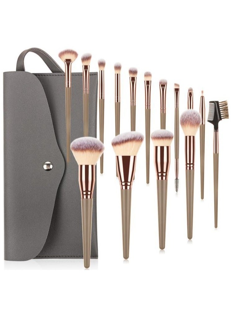 15Pcs Professional Makeup Brushes Set with Bag Premium Synthetic Makeup Brush  Foundation Eyeshadow Brush Travel Make up Brushes Set for Girls Women Gifts - Image 2