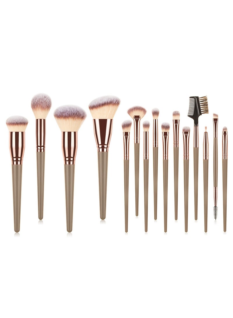 15Pcs Professional Makeup Brushes Set with Bag Premium Synthetic Makeup Brush  Foundation Eyeshadow Brush Travel Make up Brushes Set for Girls Women Gifts - Image 3