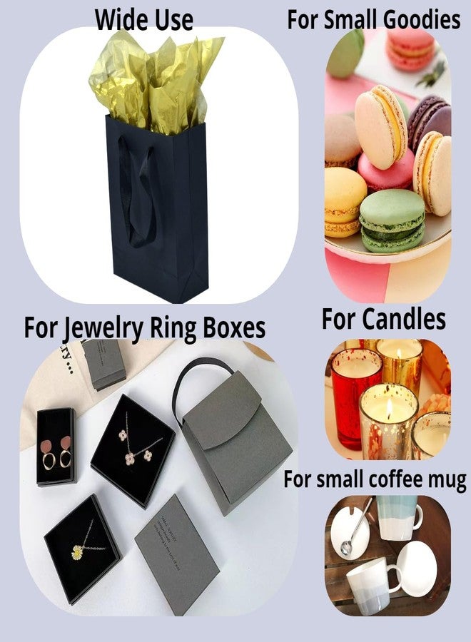 JUNESHE 4 Pack Small Black Gift Bags with Tissue Paper, 8 inch Mini Tiny Little Paper Bag for Birthday Party Favors Baby Bridal Shower Shopping Presents Wedding Welcome - Image 5
