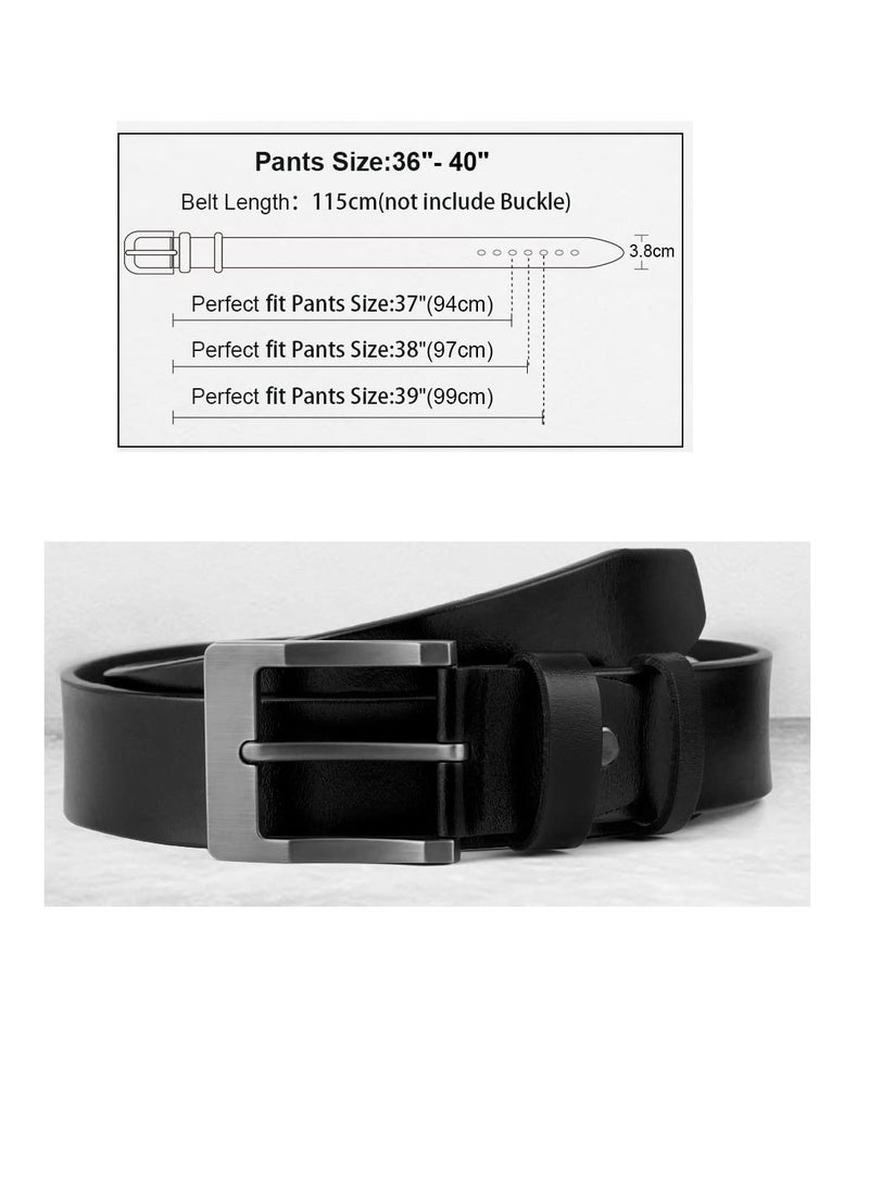 Excefore - Men's Belt Soft Genuine Leather Dress Belts 38mm for Casual Jeans and Casual Belts - Image 1