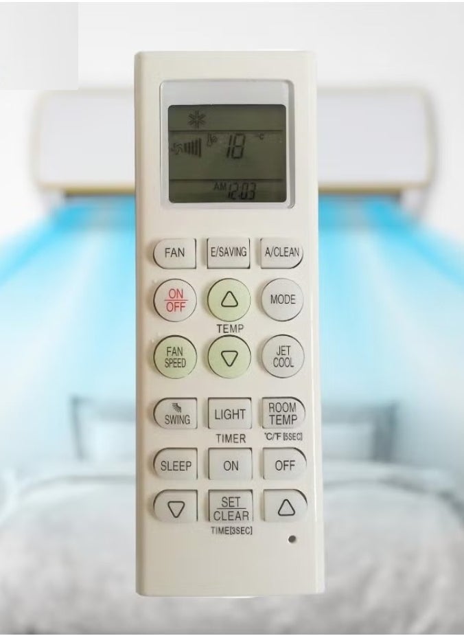 Universal AC Remote Control – Compatible with LG Air Conditioners | Easy Setup, Adjustable Temperature, Cool/Heat Modes, Energy-Saving Functions