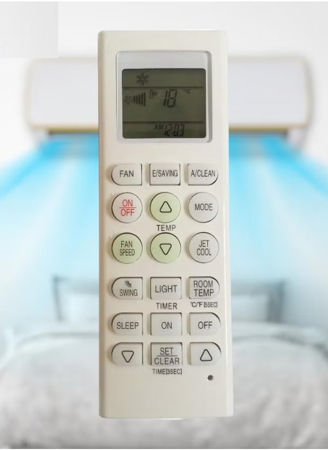 Universal AC Remote Control – Compatible with LG Air Conditioners | Easy Setup, Adjustable Temperature, Cool/Heat Modes, Energy-Saving Functions