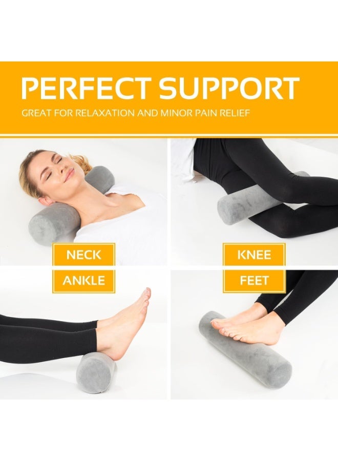 Cervical Neck Roll Memory Foam Pillow, Bolster Pillow, Round Neck Pillows Support for Sleeping | Bolster Pillow for Bed, Legs, Back and Yoga - Image 3