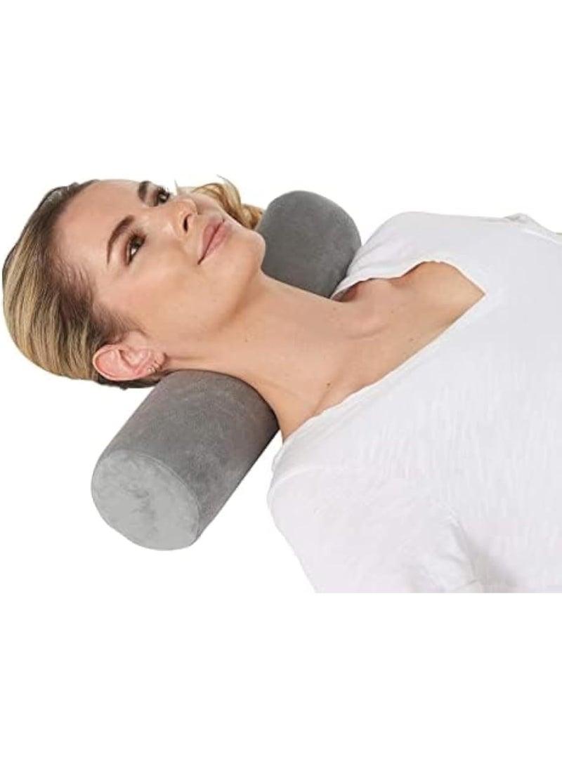 Cervical Neck Roll Memory Foam Pillow, Bolster Pillow, Round Neck Pillows Support for Sleeping | Bolster Pillow for Bed, Legs, Back and Yoga - Image 1