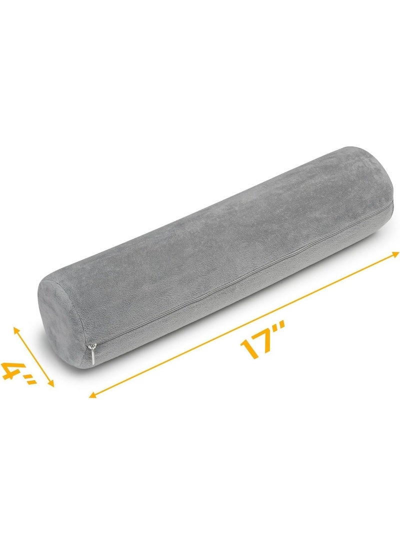 Cervical Neck Roll Memory Foam Pillow, Bolster Pillow, Round Neck Pillows Support for Sleeping | Bolster Pillow for Bed, Legs, Back and Yoga - Image 2