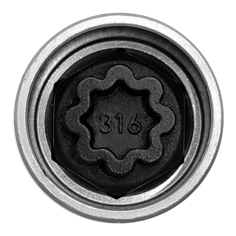 Anti-theft Screw Socket Wrench Silver 316 Unique Security Design - Vehicle-specific Fit Screw Socket Wrench for Car Wheel Protection - Image 1
