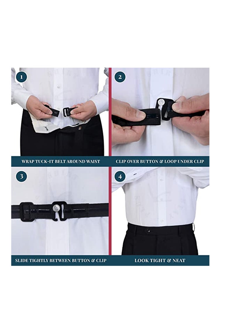 SYOSI Upgrade Men Shirt Stays Shirt Lock Belt, Belt Style Shirt Stays, Adjustable Elastic Shirt Holder Keeps Shirt Tucked in for Police Military(Select Series) - Image 2