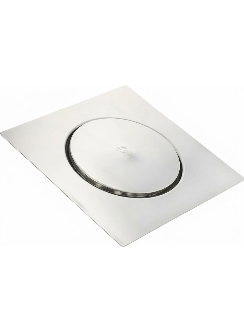 Square stainless steel floor drain strainer with a pop-up design, odor-proof and insect-proof bathroom drain cover - Silver - Image 2