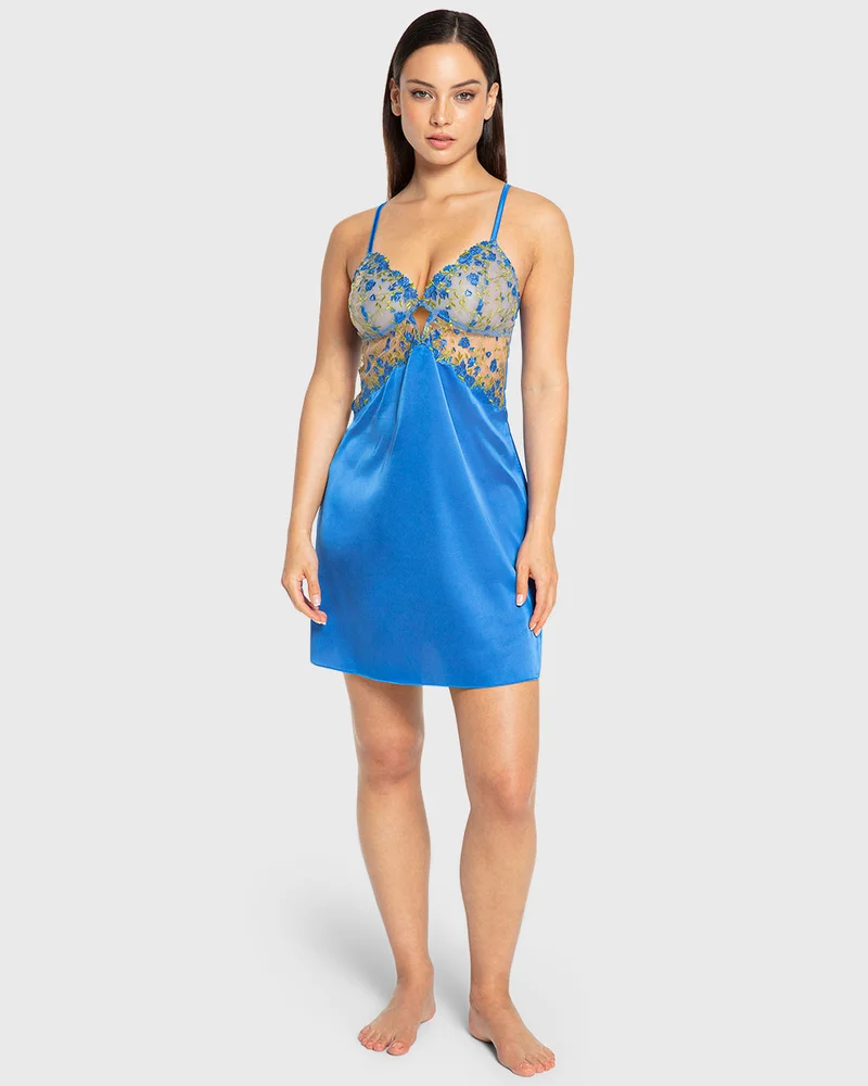 Isla & Evie Isla & Evie Princess Blue Satin Slip