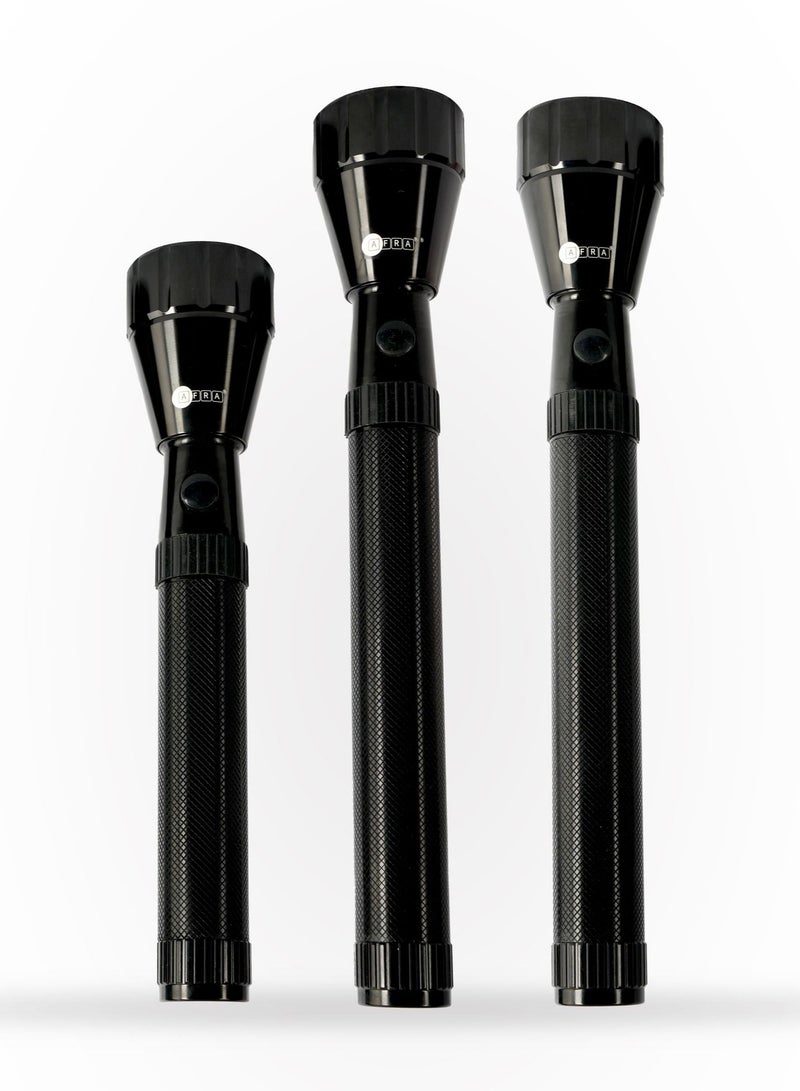AFRA AFRA LED Flashlight Set, 5W, 3 in 1 Combo, Rechargeable Battery 1500MAH, Waterproof, Shock and Corrosion Resistant, Heavy-duty Design, With AC Adapter, AF-0003COMB, 3 Years Warranty  - Image 1