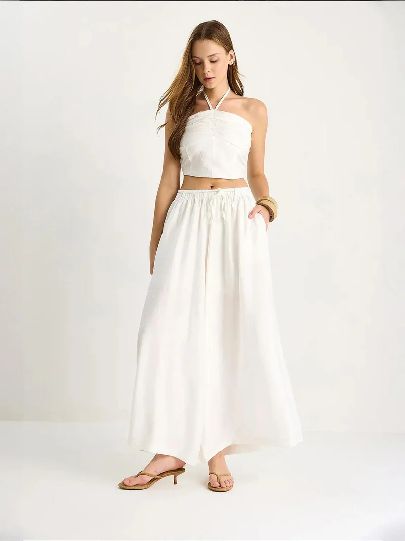 Bianco Lucci LUCCI Fitted Two-Piece Coord Set with Heart Collar