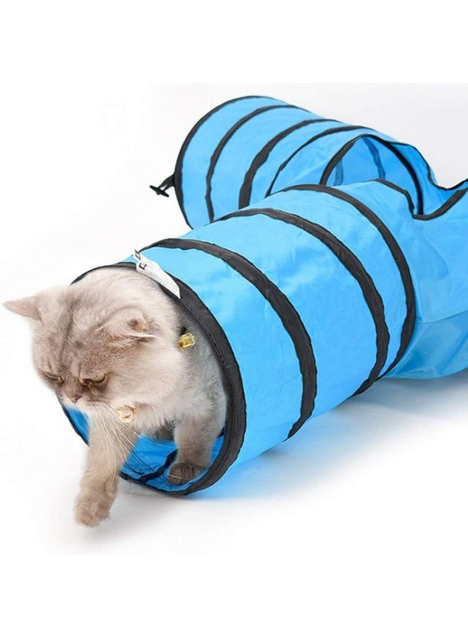 إيميلي بيتس لعبة نفق القطط الأليفة القابلة للطي بثلاث طرق، لعبة تفاعلية ممتعة للاختباء، لعبة طريق للقطط مع جرس للأرانب والقطط الصغيرة والجراء - Image 3