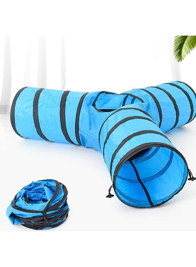 إيميلي بيتس لعبة نفق القطط الأليفة القابلة للطي بثلاث طرق، لعبة تفاعلية ممتعة للاختباء، لعبة طريق للقطط مع جرس للأرانب والقطط الصغيرة والجراء - Image 5