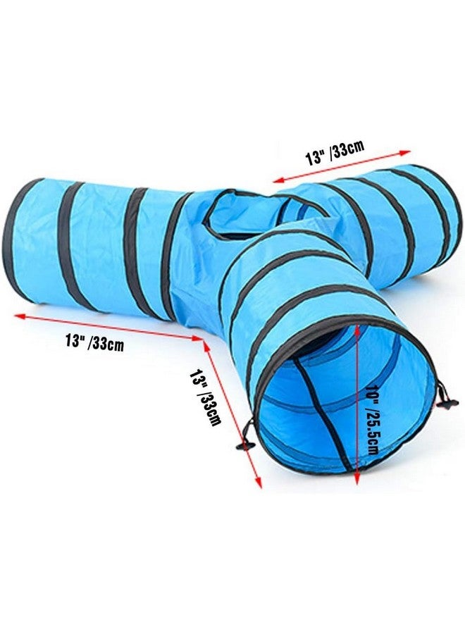 إيميلي بيتس لعبة نفق القطط الأليفة القابلة للطي بثلاث طرق، لعبة تفاعلية ممتعة للاختباء، لعبة طريق للقطط مع جرس للأرانب والقطط الصغيرة والجراء - Image 4