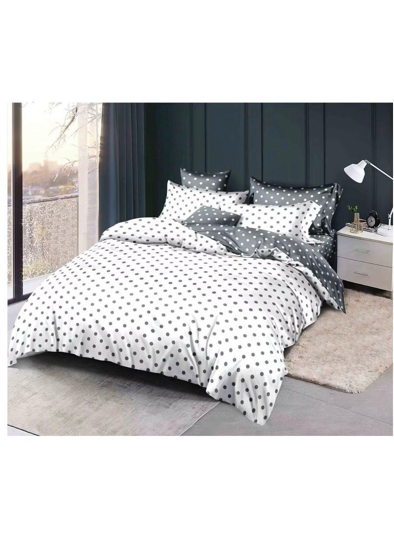 Polka Dot Bedding Set – Black & White Reversible Design 