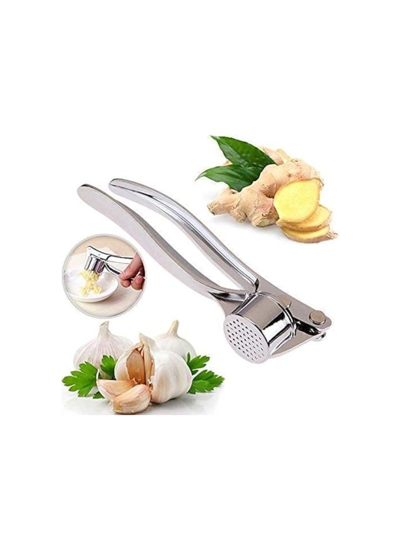 SAFERSKY SAFERSKY® Garlic Crusher Presser Garlic Press Multi-Function Manual Portable Garlic Crusher Curved Garlic Ginger Mincer Stainless Steel Garlic Presser Grinding Slicer Squeeze Press Garlic Chopper  - Image 1
