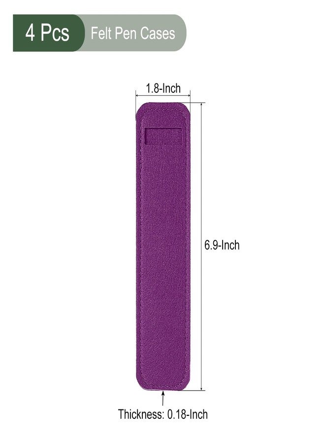 YOKIVE 4 Pack Felt Pen Case, Sleeve Pouch Holders Mini Pocket Protectors, Great for Office(Purple) - Image 2