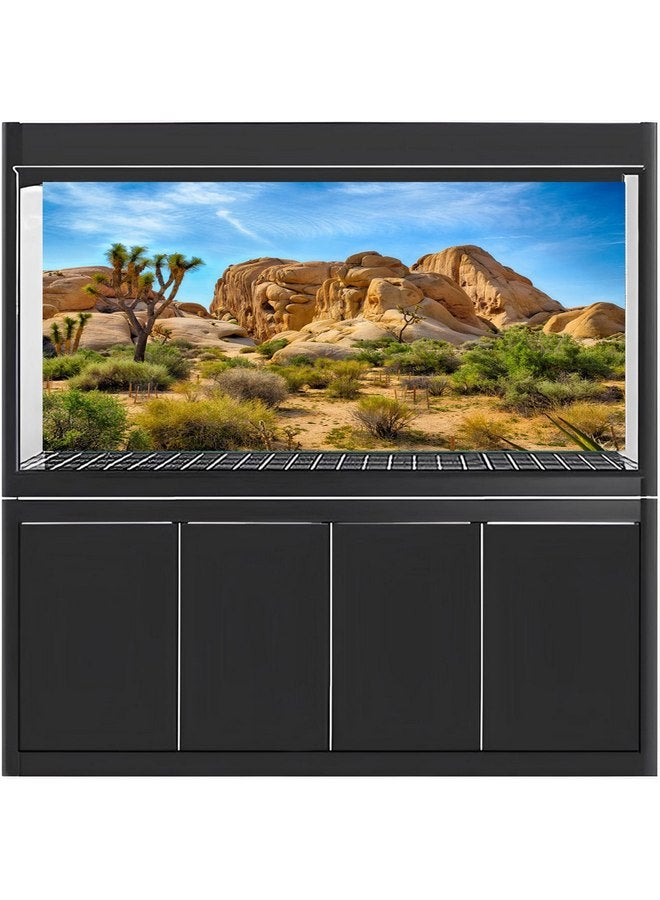 CSFOTO Polyester 48X18 Inches Joshua Tree National Park Backdrop Arid Barren Cactus Sandstone Rock Climate Mountain and Desert Scenery Backdrop Desert Terrarium Background - Image 2