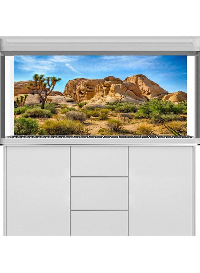 CSFOTO Polyester 48X18 Inches Joshua Tree National Park Backdrop Arid Barren Cactus Sandstone Rock Climate Mountain and Desert Scenery Backdrop Desert Terrarium Background - Image 4