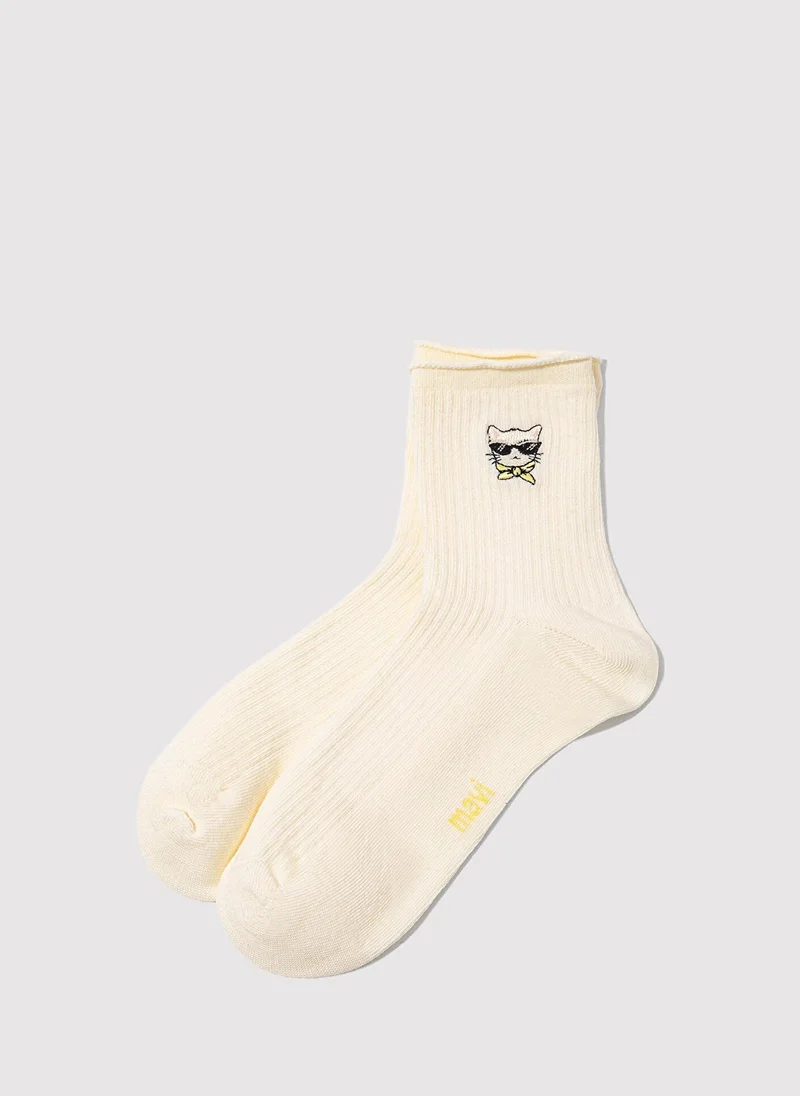 مافي Ecru Socket Socks